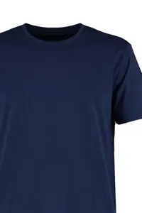 MAN Navy Blue Basic Regular/Normal Kesim Crew Neck Short Sleeve T-Shirt - Image 8