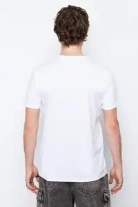 MAN White Regular Fit Short Sleeve T-Shirt - Image 2
