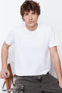 MAN White Regular Fit Short Sleeve T-Shirt - Image 3
