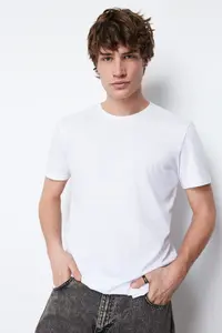 MAN White Regular Fit Short Sleeve T-Shirt - Image 4