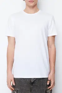 MAN White Regular Fit Short Sleeve T-Shirt - Image 5