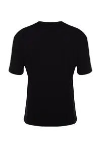 MAN Black Basic 100% Cotton relaxed/Rahat Kesim T-Shirt - Image 6