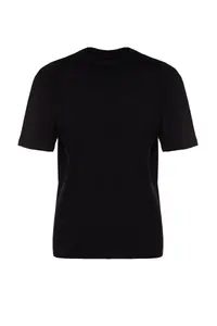 MAN Black Basic 100% Cotton relaxed/Rahat Kesim T-Shirt - Image 8