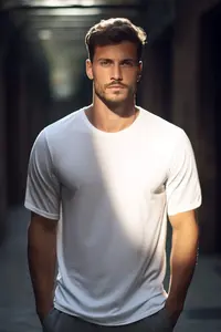 MAN White 100% Cotton Oversized/Wide Cut Basic T-Shirt