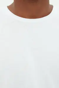 MAN White 100% Cotton Oversized/Wide Cut Basic T-Shirt - Image 6