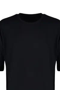 MAN Black Basic Crew Neck Oversized/Wide Cut Short Sleeve T-Shirt - Image 8