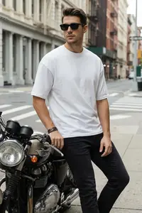 MAN White Oversized/Wide Cut Short Sleeve T-Shirt