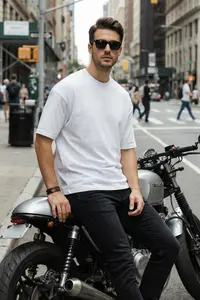 MAN White Oversized/Wide Cut Short Sleeve T-Shirt - Image 2