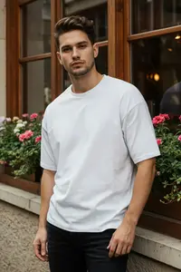MAN White Oversized/Wide Cut Short Sleeve T-Shirt - Image 3