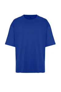 MAN Light Blue Oversized/Wide Cut 100% Cotton Short Sleeve Basic T-Shirt - Image 6