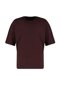 MAN Brown Oversized/Wide Cut 100% Cotton Short Sleeve Basic T-Shirt - Image 6