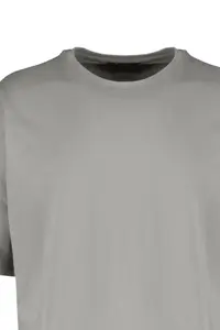 MAN Gray Basic 100% Cotton Crew Neck Oversized/Wide Cut Short Sleeve T-Shirt - Image 10