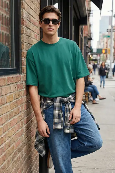 MAN Emerald Green Oversized/Wide Cut Basic 100% Cotton Tok Material T-Shirt