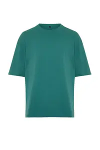 MAN Emerald Green Oversized/Wide Cut Basic 100% Cotton Tok Material T-Shirt - Image 10