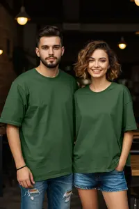 MAN Khaki Oversized/Wide Cut Basic 100% Cotton T-Shirt - Image 8
