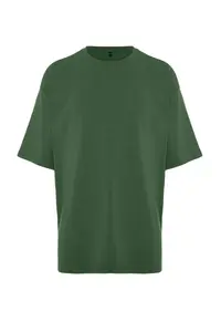 MAN Khaki Oversized/Wide Cut Basic 100% Cotton T-Shirt - Image 9