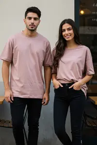 MAN Dusty Rose Oversized 100% Cotton Short Sleeve Basic T-Shirt - Image 3