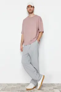 MAN Dusty Rose Oversized 100% Cotton Short Sleeve Basic T-Shirt - Image 5