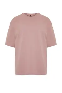 MAN Dusty Rose Oversized 100% Cotton Short Sleeve Basic T-Shirt - Image 9