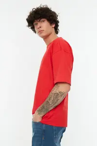 MAN Rejection Basic 100% Cotton Crew Neck Oversized/Wide Cut Short Sleeve T-Shirt - Image 3