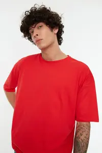 MAN Rejection Basic 100% Cotton Crew Neck Oversized/Wide Cut Short Sleeve T-Shirt - Image 4