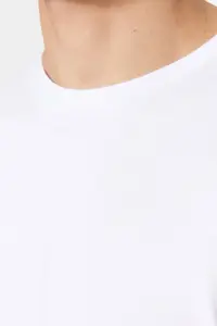 MAN White Oversized/Wide Cut 100% Cotton Short Sleeve Basic T-Shirt - Image 5