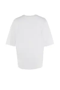 MAN White Oversized/Wide Cut 100% Cotton Short Sleeve Basic T-Shirt - Image 8