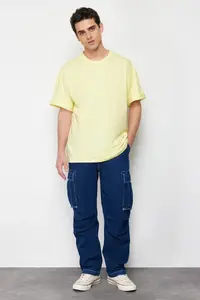 MAN Yellow Oversized 100% T-Shirt - Image 2