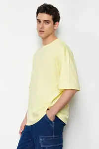 MAN Yellow Oversized 100% T-Shirt - Image 3