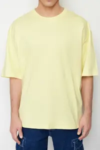 MAN Yellow Oversized 100% T-Shirt - Image 4