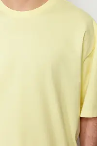 MAN Yellow Oversized 100% T-Shirt - Image 5