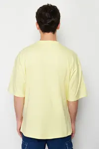 MAN Yellow Oversized 100% T-Shirt - Image 6
