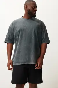MAN Premium Plus Size Oversized/Wide Cut Faded Effect 100% Cotton T-Shirt - Image 2