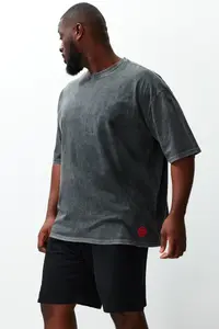 MAN Premium Plus Size Oversized/Wide Cut Faded Effect 100% Cotton T-Shirt - Image 3