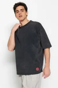 MAN Premium Plus Size Oversized/Wide Cut Faded Effect 100% Cotton T-Shirt - Image 8