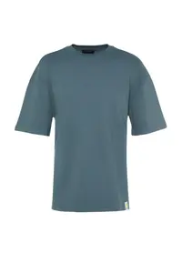 MAN Premium Petrol Blue Blue Blue Oversized/Wide Cut Label Embroidered textured Thick T-Shirt - Image 7