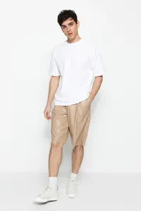 MAN Premium White Oversized 100% Cotton Etiketli textured Basic Thick Tok T-Shirt - Image 3