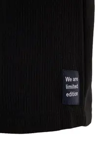 MAN Black Oversized/Wide Cut Short Sleeve with pocket Label Detailed T-Shirt - Image 8