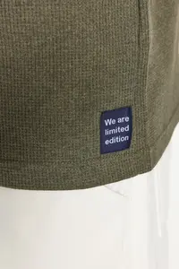 MAN Khaki Oversized/Wide Cut Crew Neck Short Sleeve with pocket Label Detailed T-Shirt - Image 7