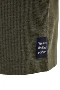MAN Khaki Oversized/Wide Cut Crew Neck Short Sleeve with pocket Label Detailed T-Shirt - Image 9