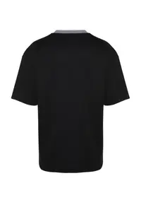 MAN Premium Black Oversized/Wide Cut Knitwear Banded textured Pique T-Shirt - Image 8