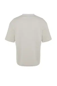 MAN Premium Stone Oversized/Wide Cut Knitwear Banded textured Pique T-Shirt - Image 9