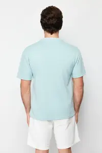 MAN Premium Basic Mint Oversized/Wide Cut Knitwear Banded textured Pique T-Shirt - Image 2