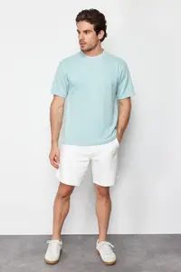 MAN Premium Basic Mint Oversized/Wide Cut Knitwear Banded textured Pique T-Shirt - Image 3