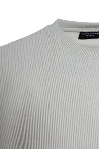 MAN Basic Gray Oversized/Wide Cut textured Wrinkle-Free Ottoman T-Shirt - Image 9