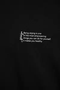 MAN Black Oversized 100% Cotton Minimal Text Printed T-Shirt - Image 6