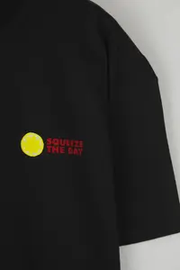 MAN Black Oversized/Wide Cut Lemon Printed 100% Cotton T-Shirt - Image 5