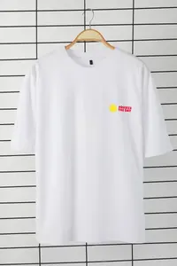 MAN White Oversized/Wide Cut Lemon Printed 100% Cotton T-Shirt - Image 7