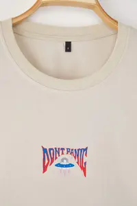 MAN Stone Oversized/Wide Cut Space Printed 100% Cotton T-Shirt - Image 6