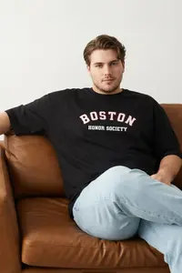 MAN Plus Size Black Oversized/Wide Cut City Printed 100% Cotton T-Shirt - Image 2